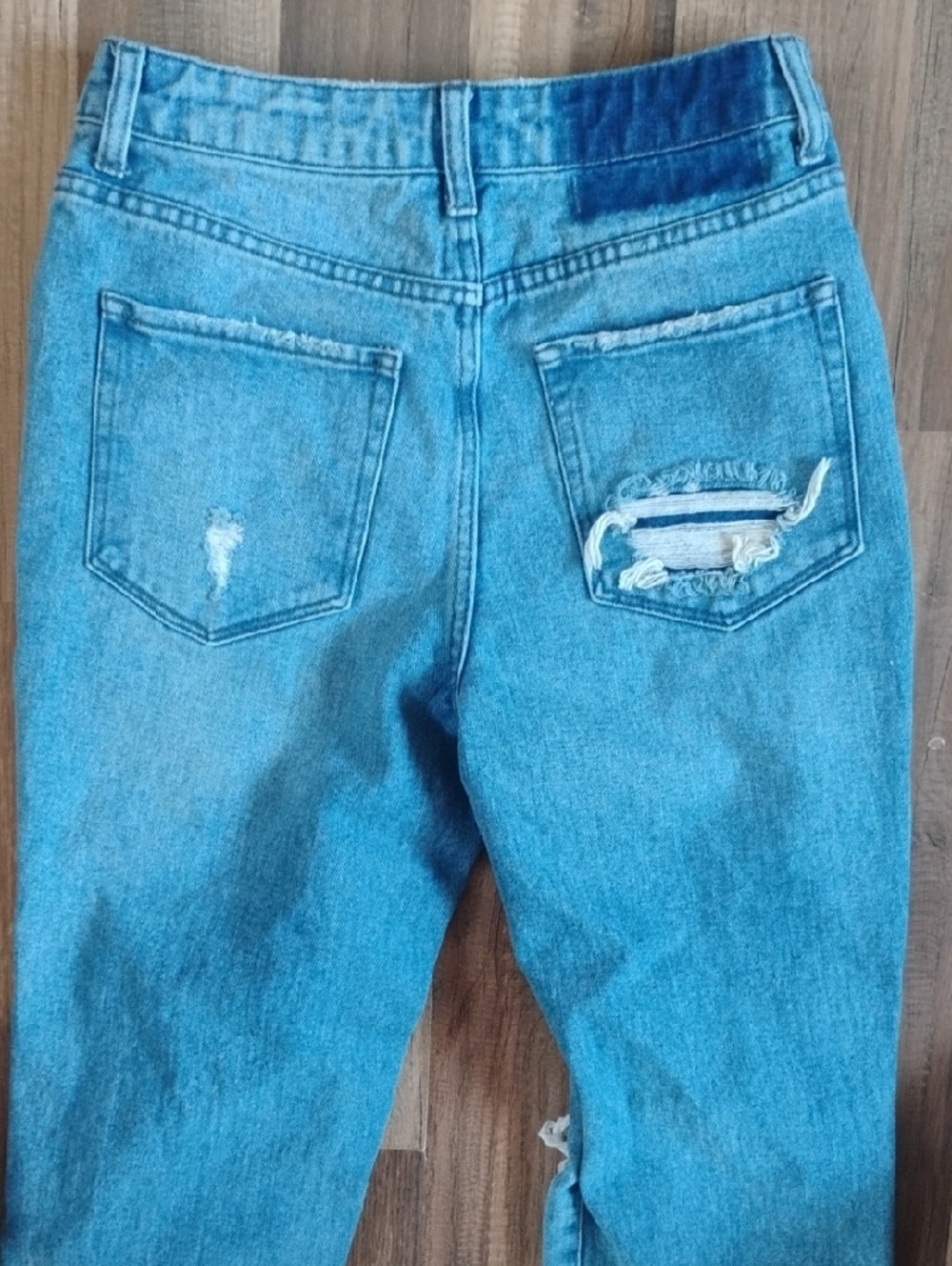 Flying Monkey Light Blue Distressed Boyfriend Jeans - Picture 7 of 7